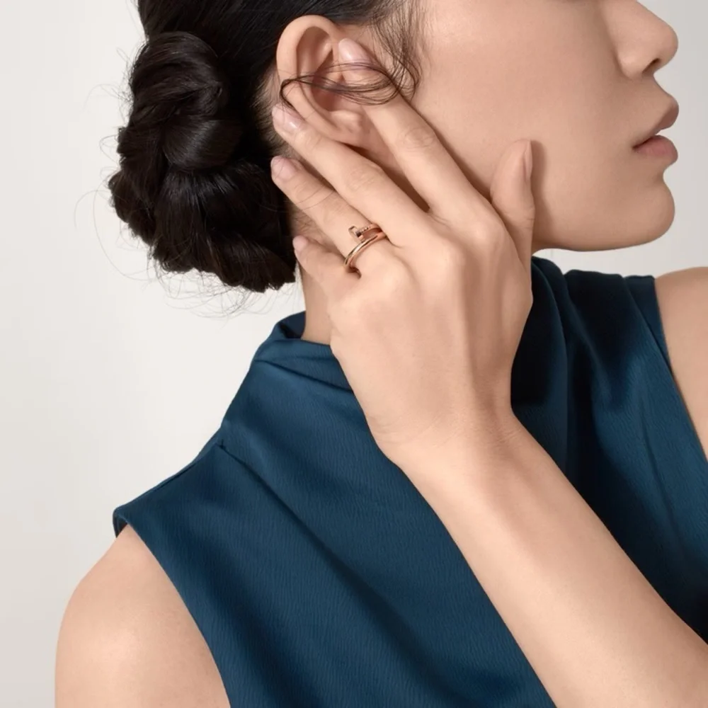 Generic Stainless Steel Screw Nail Ring in Rose Gold